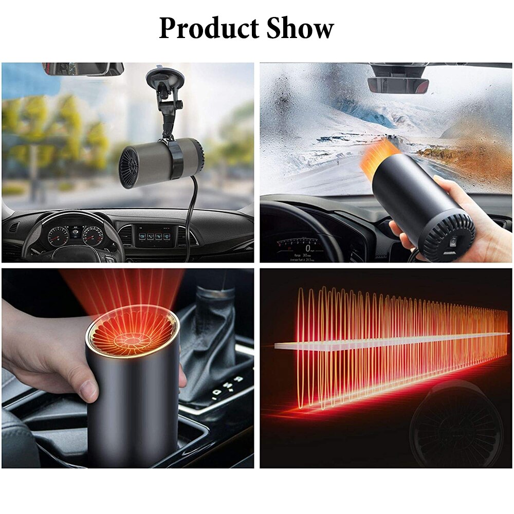 Car 12V Heater Defroster Portable 12V 150W Auto Heating & Cooling Thermostat Dual Fan for Car SUV Truck RV Trailer