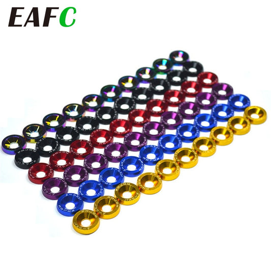 10pcs M6 JDM Car Modified Hex Fasteners Fender Washer Bumper Engine Concave Screws Car-Styling