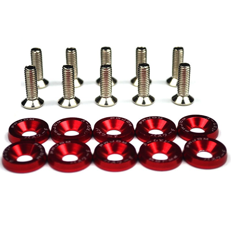 10pcs M6 JDM Car Modified Hex Fasteners Fender Washer Bumper Engine Concave Screws Car-Styling