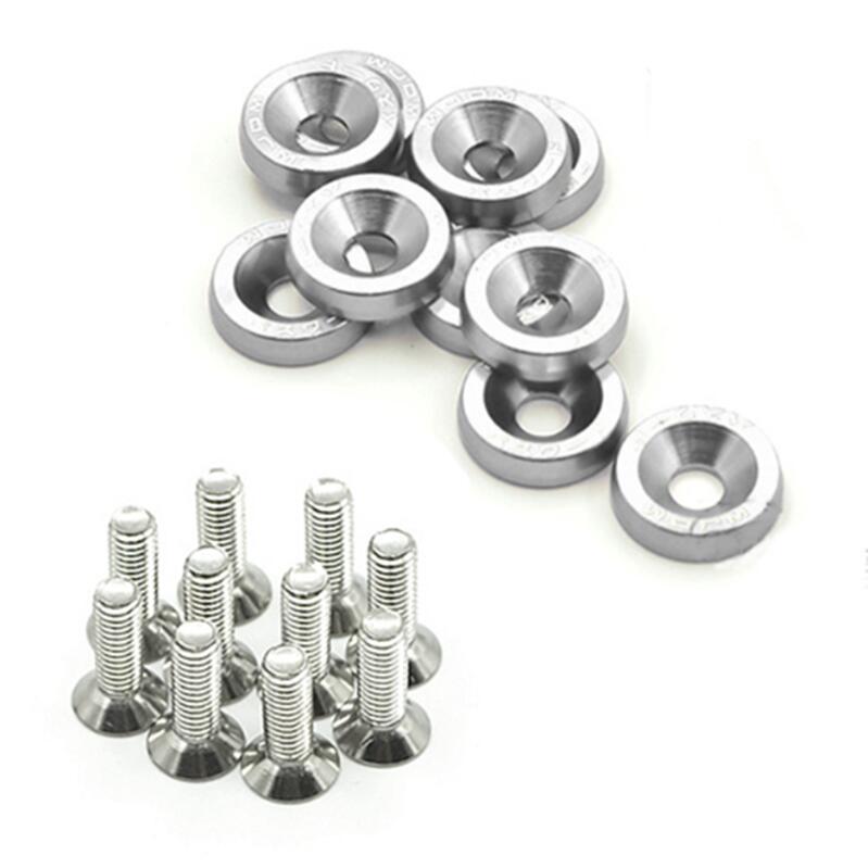 10pcs M6 JDM Car Modified Hex Fasteners Fender Washer Bumper Engine Concave Screws Car-Styling