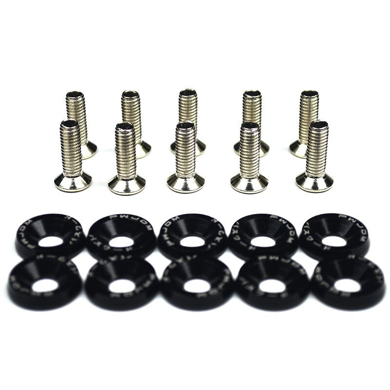 10pcs M6 JDM Car Modified Hex Fasteners Fender Washer Bumper Engine Concave Screws Car-Styling