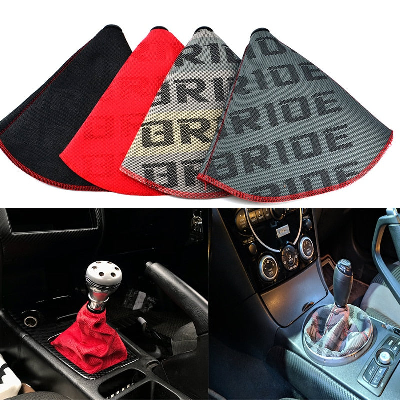 JDM Style Bride Canvas Shift Lever Knob Boot Cover Racing Universal Shift Knob Collars Cover