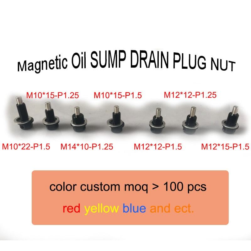 M10*1.25,m10*1.5,M12*1.5,M14*1.5, M14*1.25 Magnetic Oil Sump Nut Drain Oil Plug Screw Oil Drain Magnetic Oil Plug Nut JDM Style