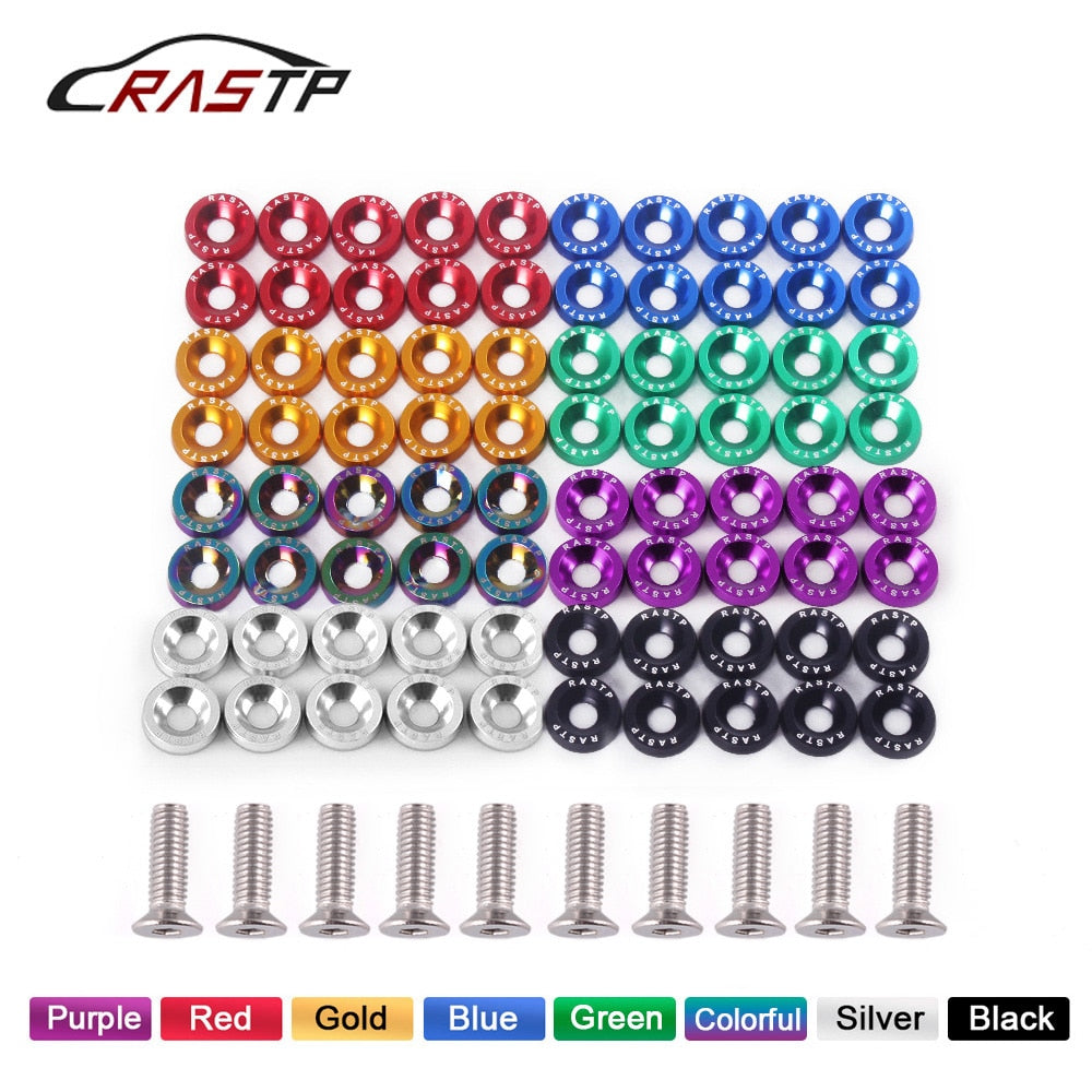 Car Modification M6 JDM Style Fender Washer Car Bumper Lisence Plate Bolts/Screw Universal  Car Screw (10pcs/1pack) QRF002-TP