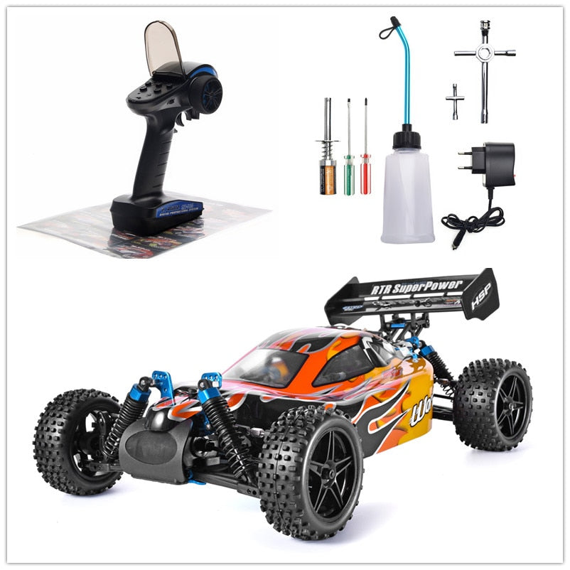 HSP RC Car 1:10 Scale 4wd Two Speed Off Road Buggy Nitro Gas Power Remote Control Car 94106 Warhead High Speed Hobby Toys