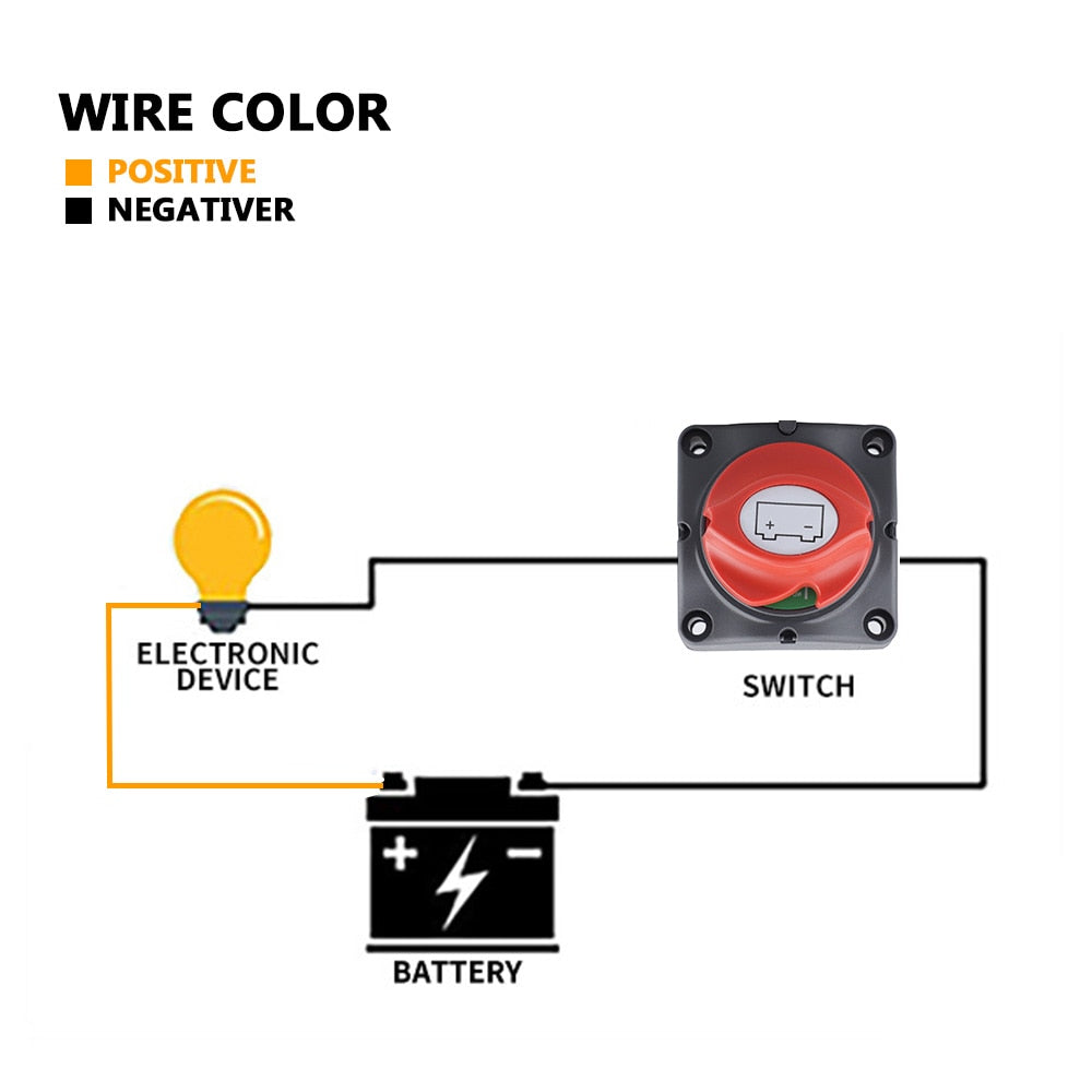 (On/Off) DC 12V-60V 100A-300A Car RV Boat Marine Battery Selector Isolator Disconnect Switch Rotary Cut