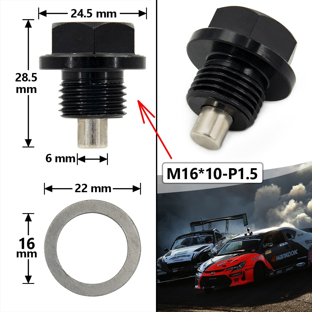 M10*1.25,m10*1.5,M12*1.5,M14*1.5, M14*1.25 Magnetic Oil Sump Nut Drain Oil Plug Screw Oil Drain Magnetic Oil Plug Nut JDM Style