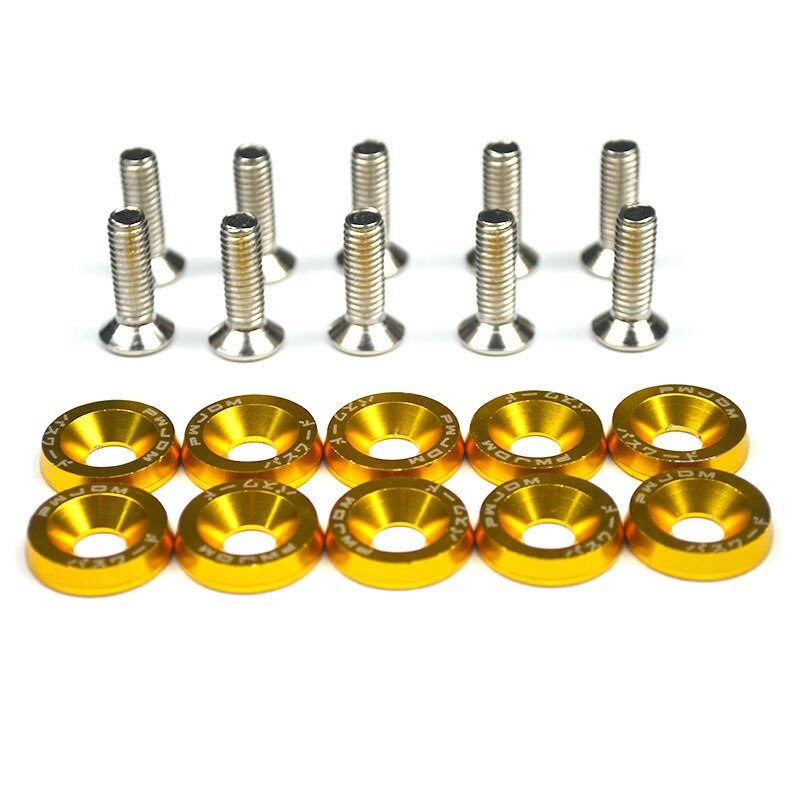 10pcs M6 JDM Car Modified Hex Fasteners Fender Washer Bumper Engine Concave Screws Car-Styling