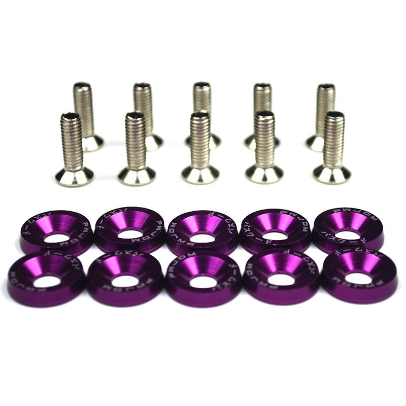 10pcs M6 JDM Car Modified Hex Fasteners Fender Washer Bumper Engine Concave Screws Car-Styling